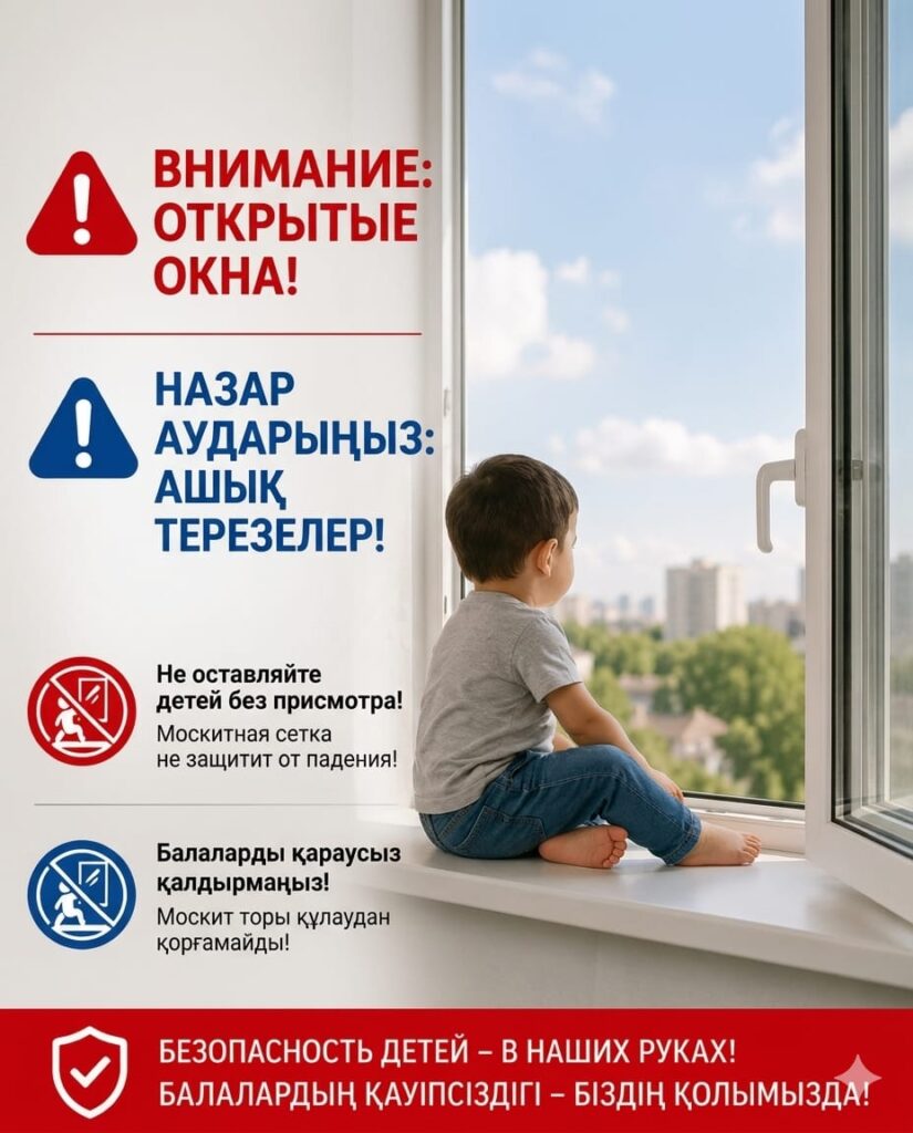 Открытые окна — смертельная опасность для детей!
