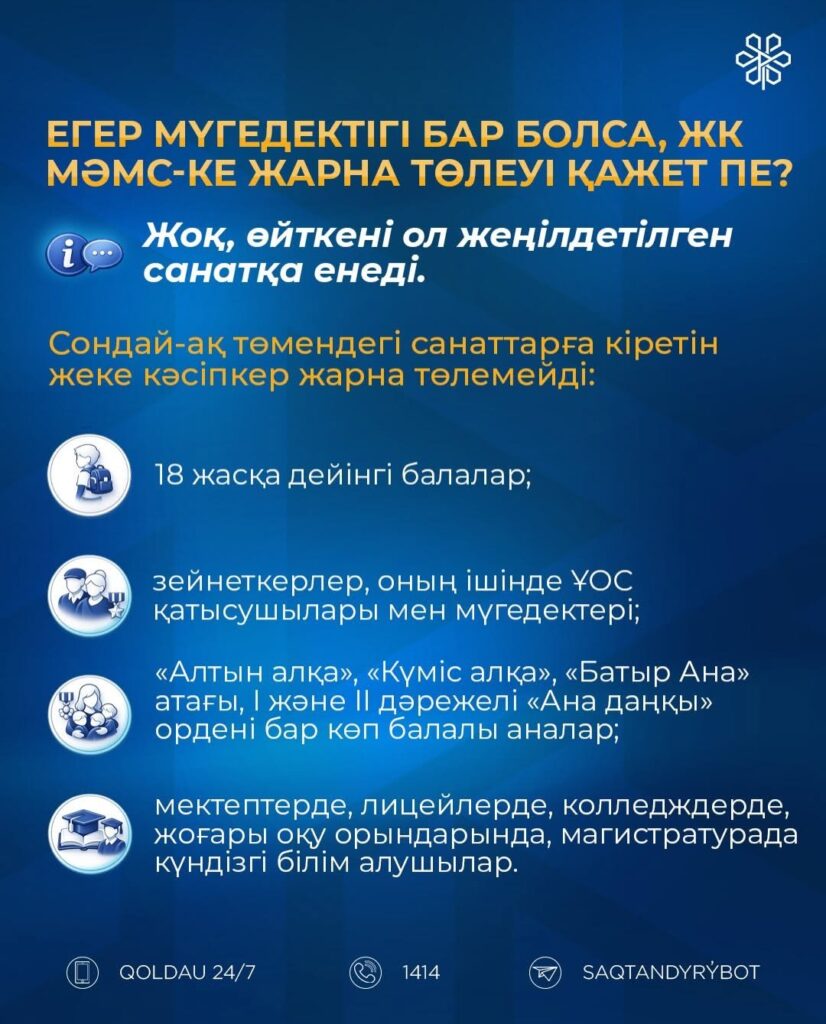 Жеке кәсіпкерлердің МӘМС бойынша сұрақтары